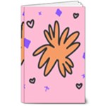 Doodle Flower Sparkles Orange Pink 8  x 10  Softcover Notebook