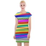 Print Ink Colorful Background Cap Sleeve Bodycon Dress