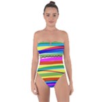 Print Ink Colorful Background Tie Back One Piece Swimsuit