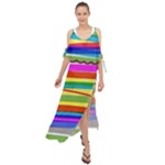 Print Ink Colorful Background Maxi Chiffon Cover Up Dress