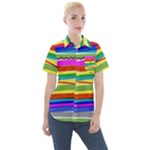 Print Ink Colorful Background Women s Short Sleeve Pocket Shirt