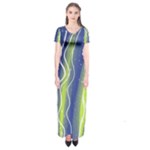Texture Multicolour Gradient Grunge Short Sleeve Maxi Dress