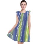 Texture Multicolour Gradient Grunge Tie Up Tunic Dress