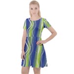 Texture Multicolour Gradient Grunge Cap Sleeve Velour Dress 