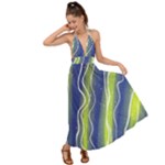 Texture Multicolour Gradient Grunge Backless Maxi Beach Dress