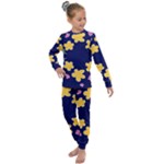 Doodle Flower Leaves Plant Design Kids  Long Sleeve Set 