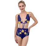 Doodle Flower Leaves Plant Design Tied Up Two Piece Swimsuit