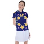 Doodle Flower Leaves Plant Design Women s Polo T-Shirt