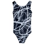 Flower Print Doodle Pattern Floral Kids  Cut-Out Back One Piece Swimsuit