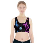 Ink Brushes Texture Grunge Sports Bra With Pocket