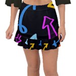Ink Brushes Texture Grunge Fishtail Mini Chiffon Skirt