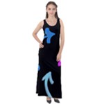 Ink Brushes Texture Grunge Sleeveless Velour Maxi Dress