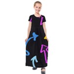 Colorful Arrows Kids Pointer Kids  Short Sleeve Maxi Dress