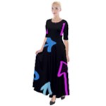 Colorful Arrows Kids Pointer Half Sleeves Maxi Dress