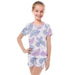 Blob Gradient Blur Scatter Kids  Mesh T-Shirt and Shorts Set