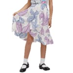 Blob Gradient Blur Scatter Kids  Ruffle Flared Wrap Midi Skirt