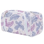 Leaves Line Art Background Toiletries Pouch