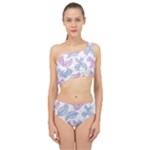 Leaves Line Art Background Spliced Up Two Piece Swimsuit