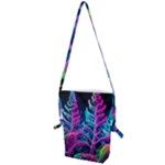 Spring Flower Neon Wallpaper Folding Shoulder Bag