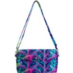 Spring Flower Neon Wallpaper Removable Strap Clutch Bag