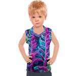 Spring Flower Neon Wallpaper Kids  Sport Tank Top