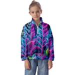 Spring Flower Neon Wallpaper Kids  Half Zip Hoodie