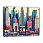 Skyscrapers City Usa Canvas 14  x 11  (Stretched)