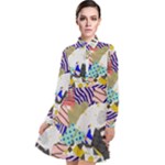 Digital Paper Scrapbooking Abstract Long Sleeve Chiffon Shirt Dress