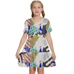 Digital Paper Scrapbooking Abstract Kids  Short Sleeve Tiered Mini Dress