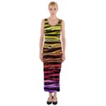 Rainbow Wood Digital Paper Pattern Fitted Maxi Dress