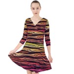 Rainbow Wood Digital Paper Pattern Quarter Sleeve Front Wrap Dress