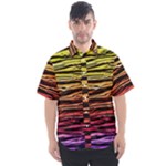 Rainbow Wood Digital Paper Pattern Men s Short Sleeve Shirt