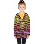 Rainbow Wood Digital Paper Pattern Kids  Double Breasted Button Coat