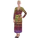 Rainbow Wood Digital Paper Pattern Velvet Maxi Wrap Dress