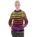 Rainbow Wood Digital Paper Pattern Women s Hooded Pullover