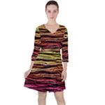 Rainbow Wood Digital Paper Pattern Quarter Sleeve Ruffle Waist Dress