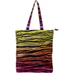 Rainbow Wood Digital Paper Pattern Double Zip Up Tote Bag
