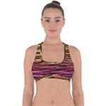 Rainbow Wood Digital Paper Pattern Cross Back Hipster Bikini Top 