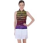 Rainbow Wood Digital Paper Pattern Women s Sleeveless Polo T-Shirt