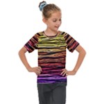 Rainbow Wood Digital Paper Pattern Kids  Mesh Piece T-Shirt