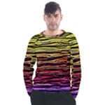 Rainbow Wood Digital Paper Pattern Men s Long Sleeve Raglan T-Shirt