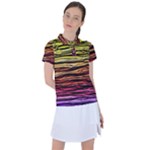 Rainbow Wood Digital Paper Pattern Women s Polo T-Shirt