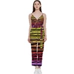 Rainbow Wood Digital Paper Pattern V-Neck Camisole Jumpsuit