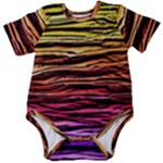Rainbow Wood Digital Paper Pattern Baby Short Sleeve Bodysuit