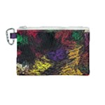 Floral Patter Flowers Floral Drawing Canvas Cosmetic Bag (Medium)