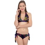 Floral Patter Flowers Floral Drawing Tie It Up Bikini Set