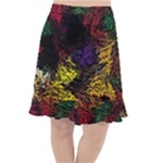 Floral Patter Flowers Floral Drawing Fishtail Chiffon Skirt