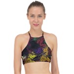 Floral Patter Flowers Floral Drawing Halter Bikini Top