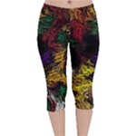 Abstract Painting Colorful Velvet Capri Leggings 