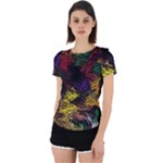 Abstract Painting Colorful Back Cut Out Sport T-Shirt